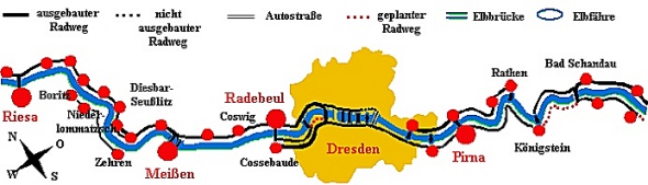Elbe-Radweg - Wanderkarte